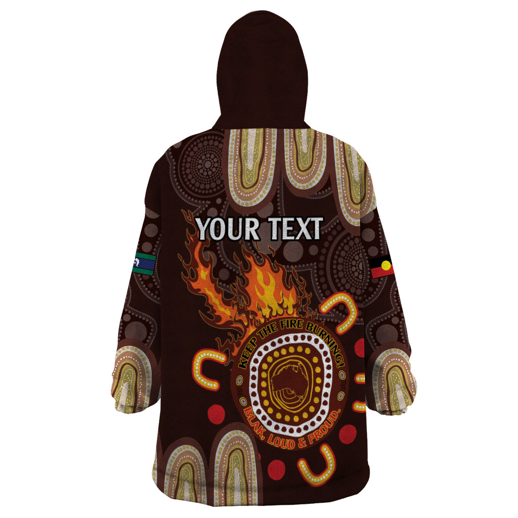 Personalised NAIDOC Week 2024 Wearable Blanket Hoodie Aussie Map With Aboriginal