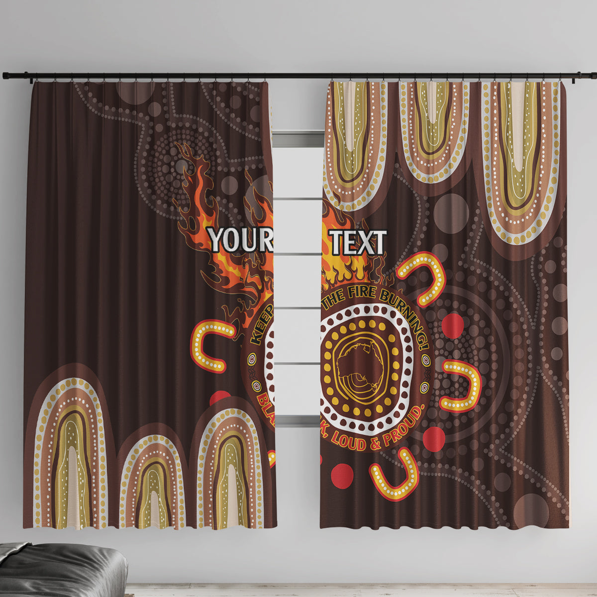 Personalised NAIDOC Week 2024 Window Curtain Aussie Map With Aboriginal