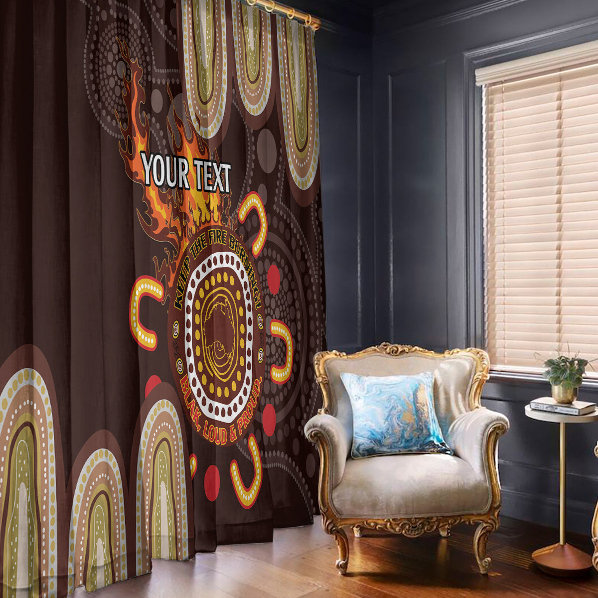 Personalised NAIDOC Week 2024 Window Curtain Aussie Map With Aboriginal