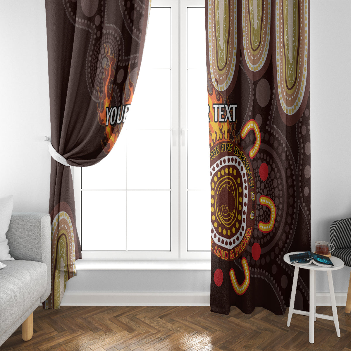 Personalised NAIDOC Week 2024 Window Curtain Aussie Map With Aboriginal