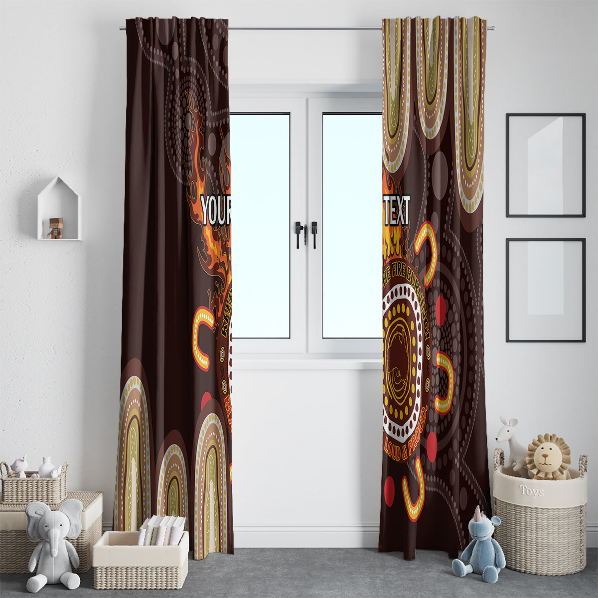 Personalised NAIDOC Week 2024 Window Curtain Aussie Map With Aboriginal