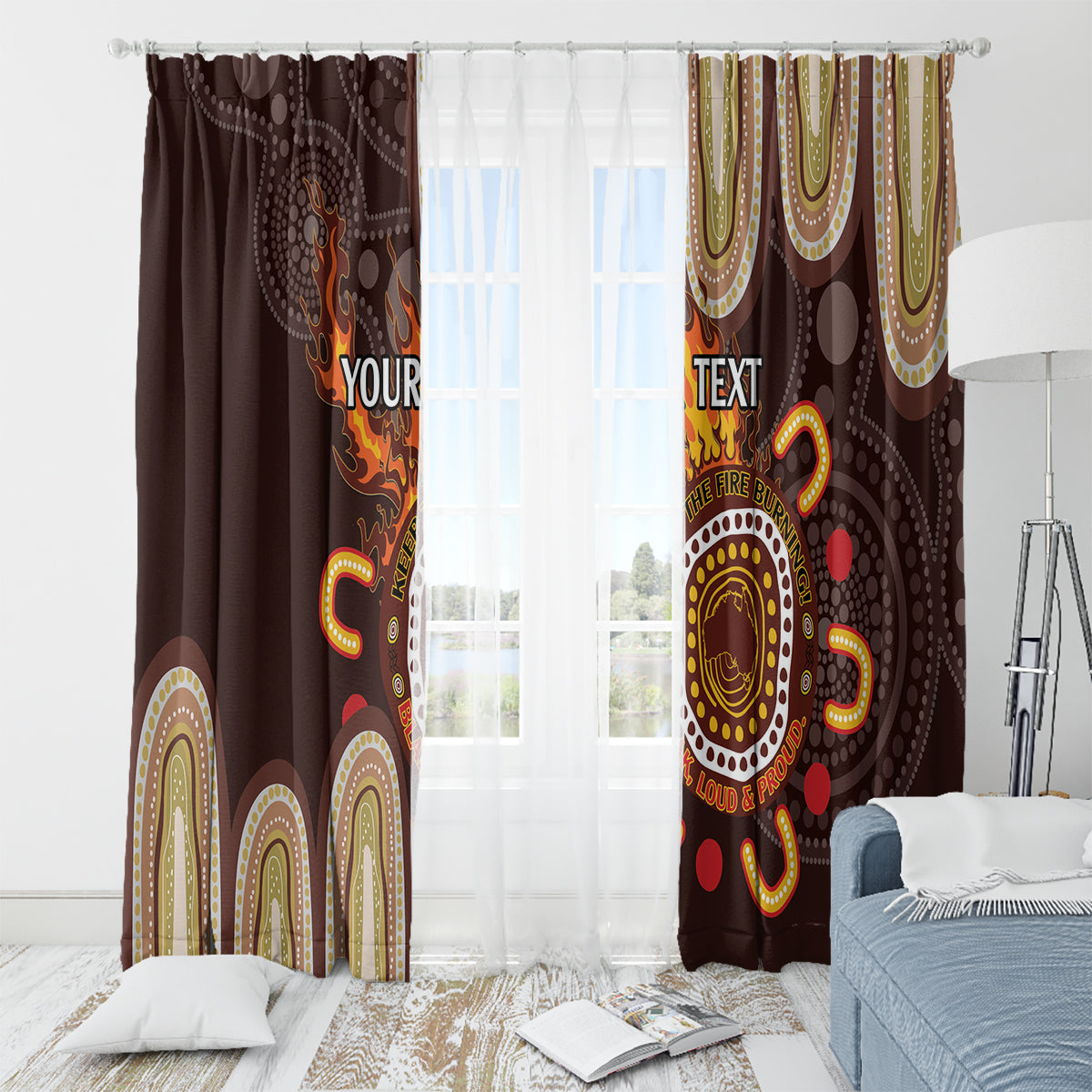 Personalised NAIDOC Week 2024 Window Curtain Aussie Map With Aboriginal