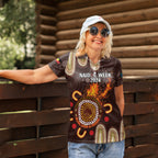 Personalised NAIDOC Week 2024 Women Polo Shirt Aussie Map With Aboriginal