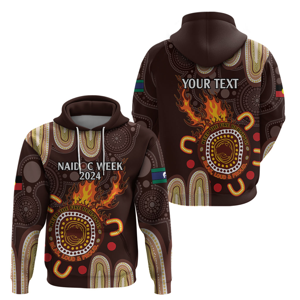 Personalised NAIDOC Week 2024 Zip Hoodie Aussie Map With Aboriginal