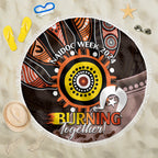 Fire Burning Together NAIDOC 2024 Beach Blanket Indigenous Art