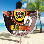 Fire Burning Together NAIDOC 2024 Beach Blanket Indigenous Art