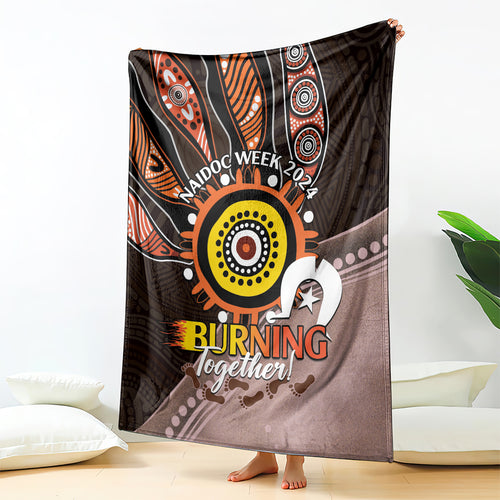 Fire Burning Together NAIDOC 2024 Blanket Indigenous Art