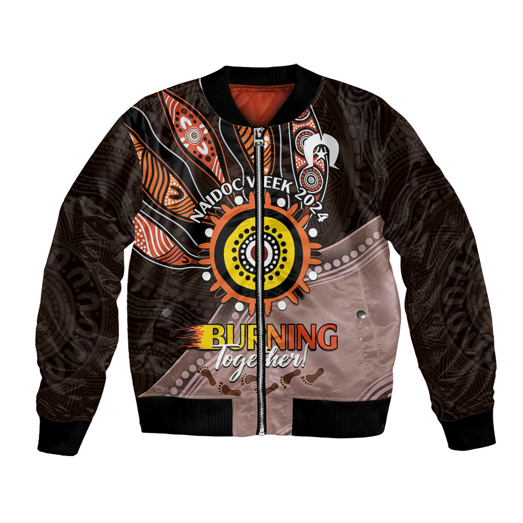 Fire Burning Together NAIDOC 2024 Bomber Jacket Indigenous Art