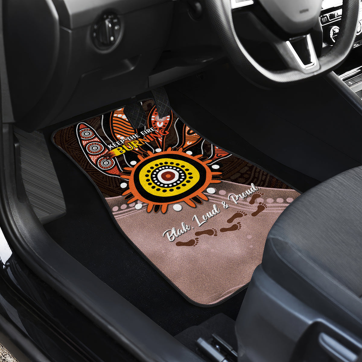 Fire Burning Together NAIDOC 2024 Car Mats Indigenous Art
