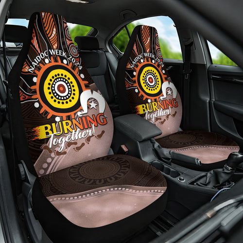 Fire Burning Together NAIDOC 2024 Car Seat Cover Indigenous Art