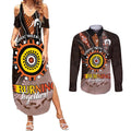 Fire Burning Together NAIDOC 2024 Couples Matching Summer Maxi Dress and Long Sleeve Button Shirt Indigenous Art