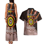 Fire Burning Together NAIDOC 2024 Couples Matching Tank Maxi Dress and Hawaiian Shirt Indigenous Art