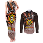 Fire Burning Together NAIDOC 2024 Couples Matching Tank Maxi Dress and Long Sleeve Button Shirt Indigenous Art