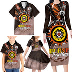 Fire Burning Together NAIDOC 2024 Family Matching Long Sleeve Bodycon Dress and Hawaiian Shirt Indigenous Art