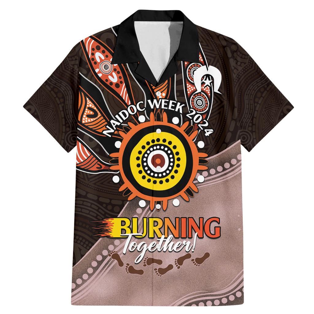 Fire Burning Together NAIDOC 2024 Family Matching Mermaid Dress and Hawaiian Shirt Indigenous Art