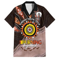 Fire Burning Together NAIDOC 2024 Family Matching Off The Shoulder Long Sleeve Dress and Hawaiian Shirt Indigenous Art