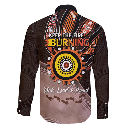 Fire Burning Together NAIDOC 2024 Family Matching Off Shoulder Short Dress and Hawaiian Shirt Indigenous Art