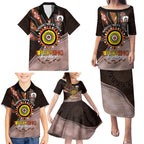 Fire Burning Together NAIDOC 2024 Family Matching Puletasi and Hawaiian Shirt Indigenous Art