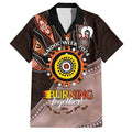 Fire Burning Together NAIDOC 2024 Family Matching Short Sleeve Bodycon Dress and Hawaiian Shirt Indigenous Art