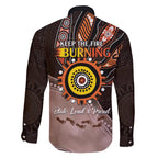 Fire Burning Together NAIDOC 2024 Family Matching Short Sleeve Bodycon Dress and Hawaiian Shirt Indigenous Art