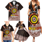 Fire Burning Together NAIDOC 2024 Family Matching Summer Maxi Dress and Hawaiian Shirt Indigenous Art