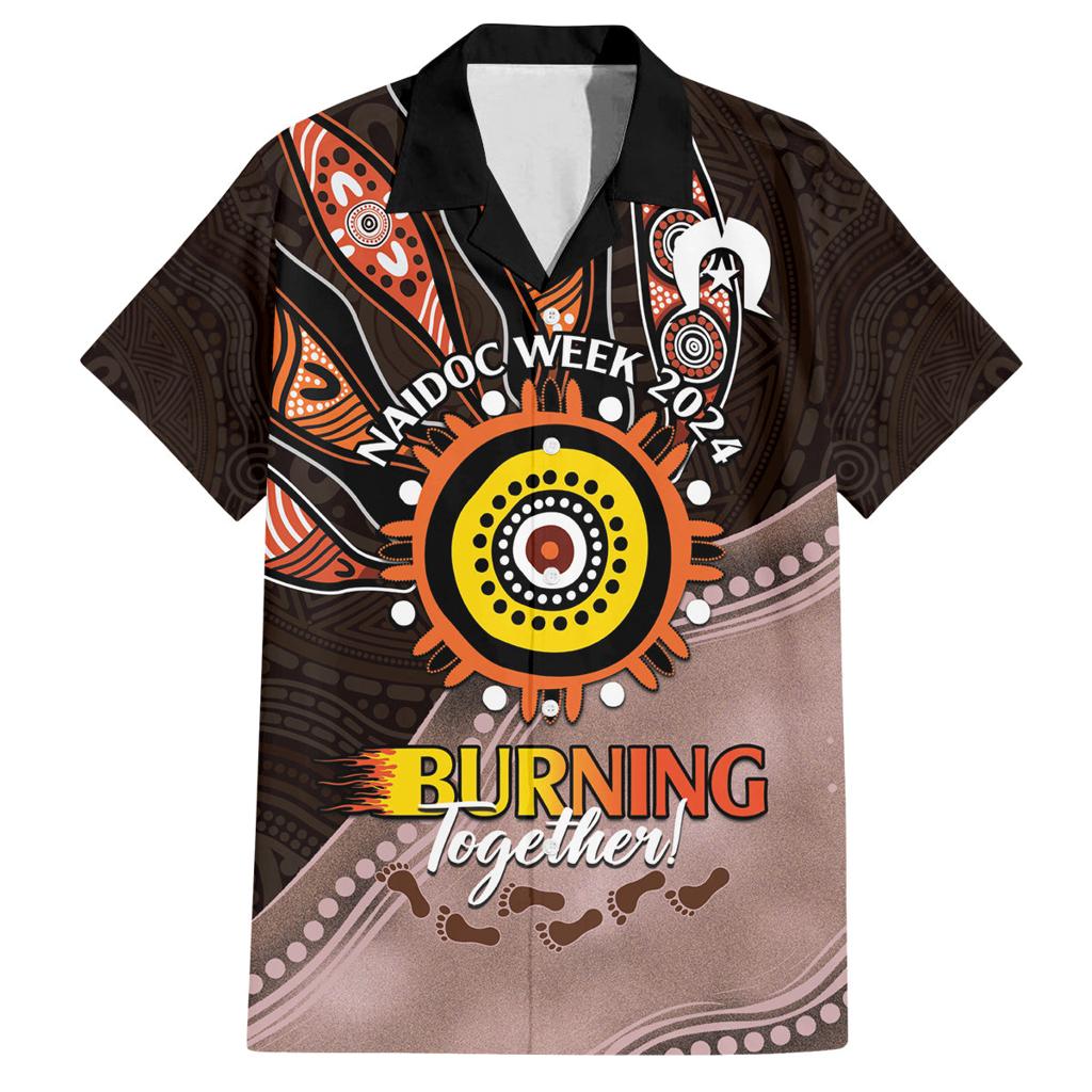 Fire Burning Together NAIDOC 2024 Family Matching Summer Maxi Dress and Hawaiian Shirt Indigenous Art
