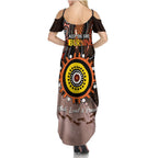 Fire Burning Together NAIDOC 2024 Family Matching Summer Maxi Dress and Hawaiian Shirt Indigenous Art