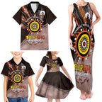 Fire Burning Together NAIDOC 2024 Family Matching Tank Maxi Dress and Hawaiian Shirt Indigenous Art
