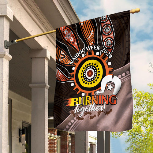 Fire Burning Together NAIDOC 2024 Garden Flag Indigenous Art
