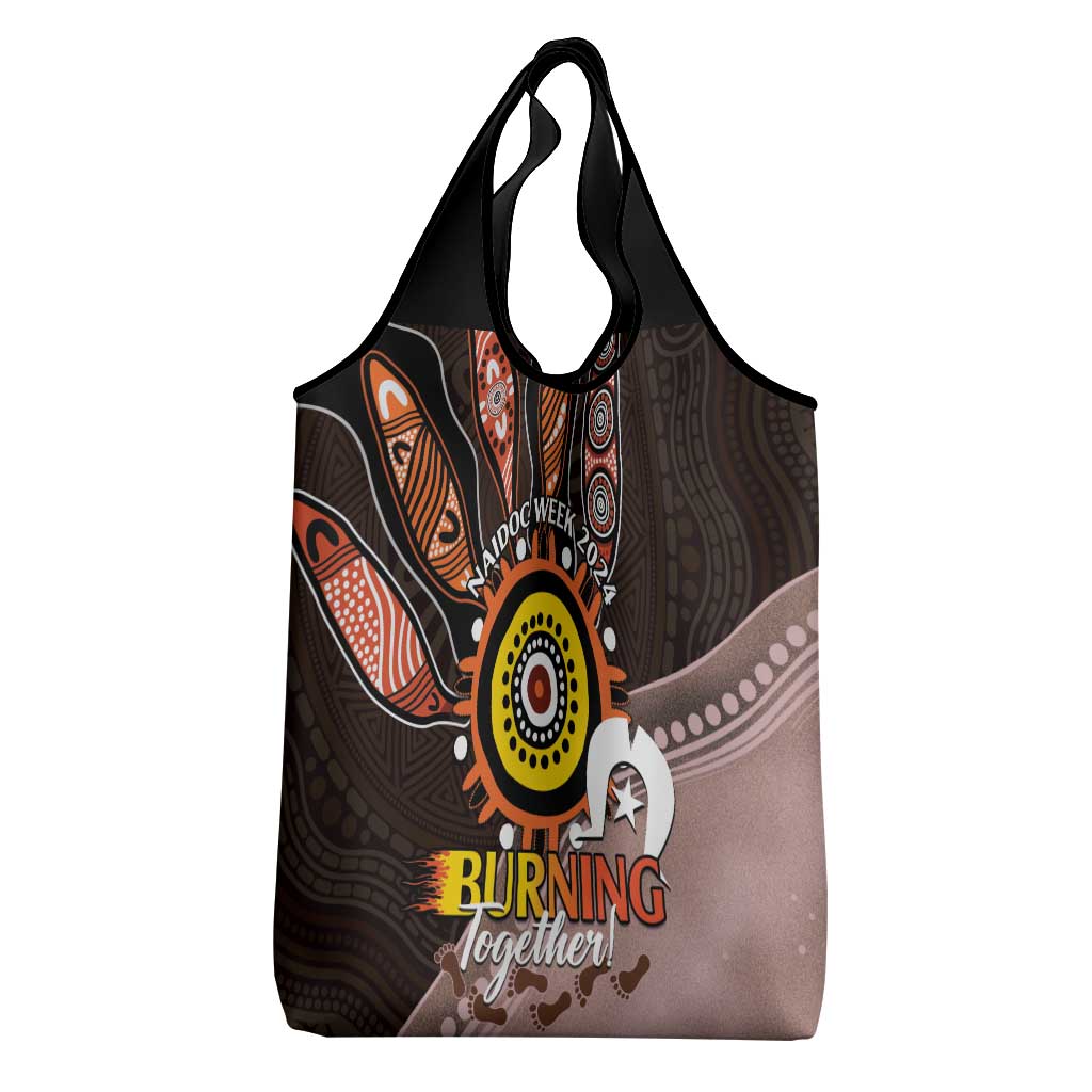 Fire Burning Together NAIDOC 2024 Grocery Bag Indigenous Art
