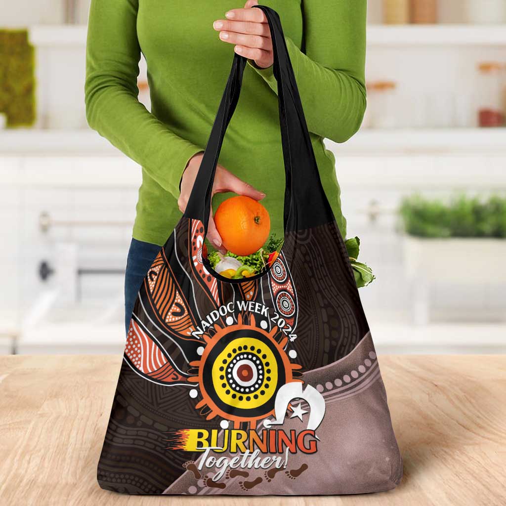 Fire Burning Together NAIDOC 2024 Grocery Bag Indigenous Art