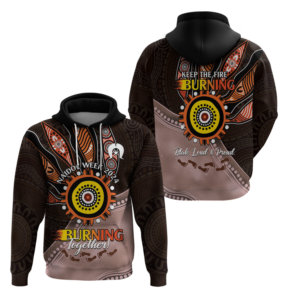 Fire Burning Together NAIDOC 2024 Hoodie Indigenous Art