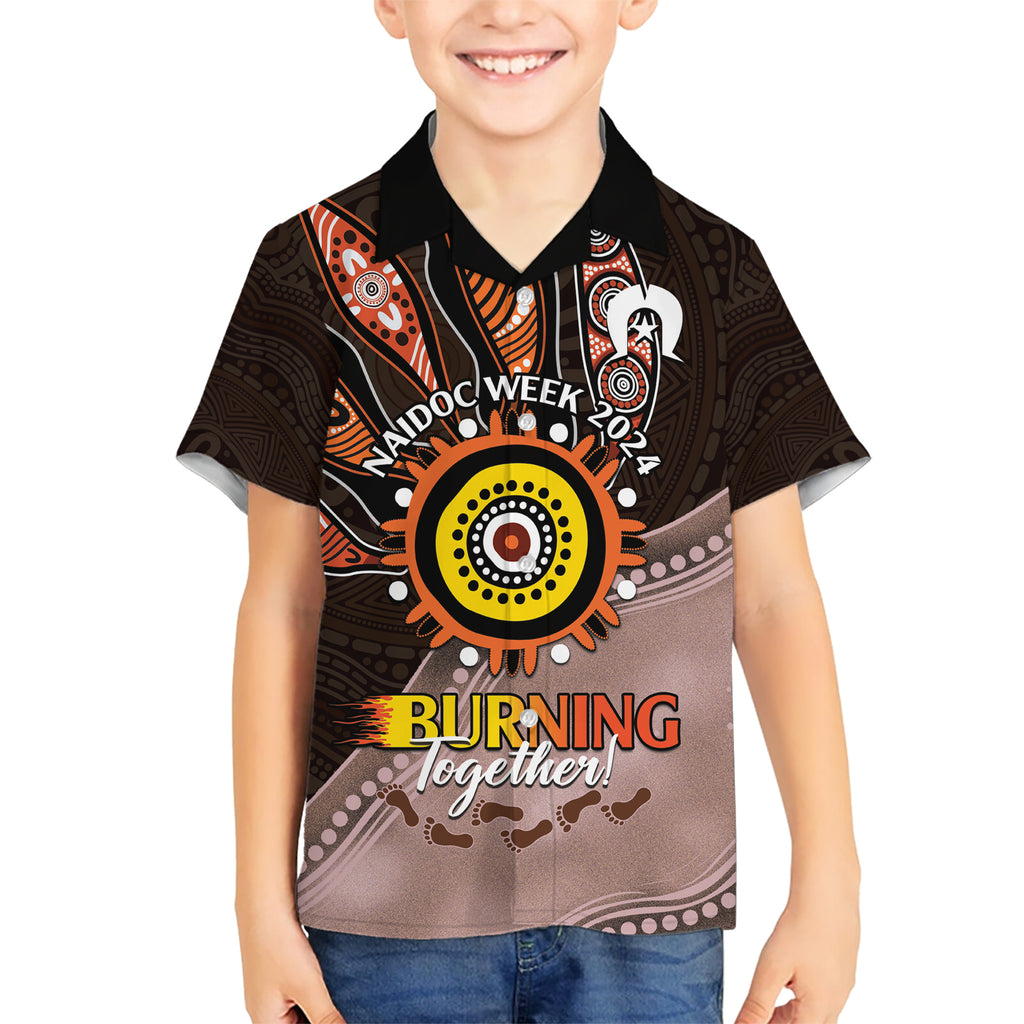 Fire Burning Together NAIDOC 2024 Kid Hawaiian Shirt Indigenous Art