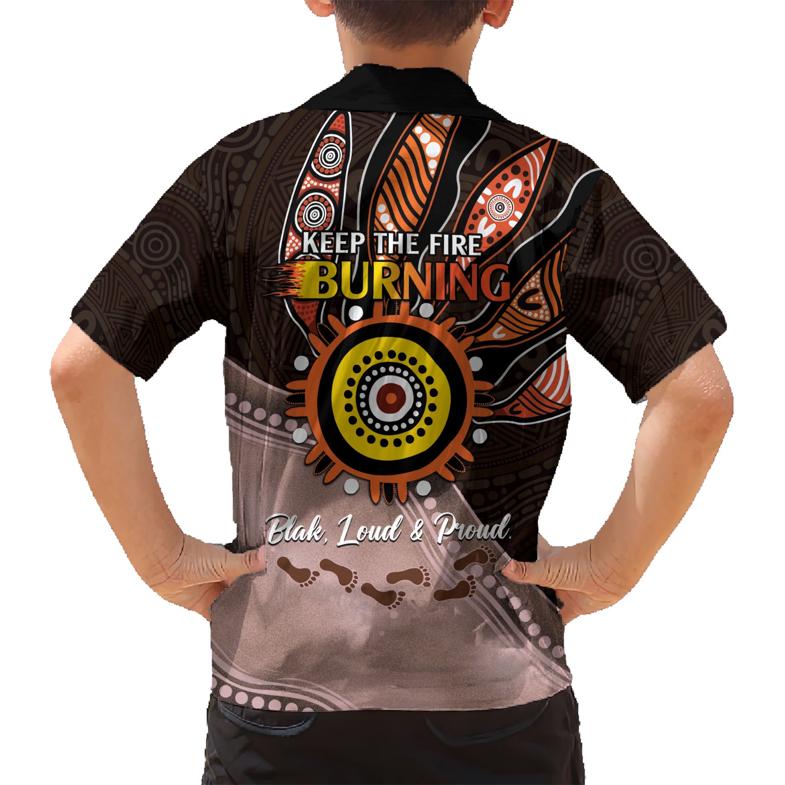 Fire Burning Together NAIDOC 2024 Kid Hawaiian Shirt Indigenous Art