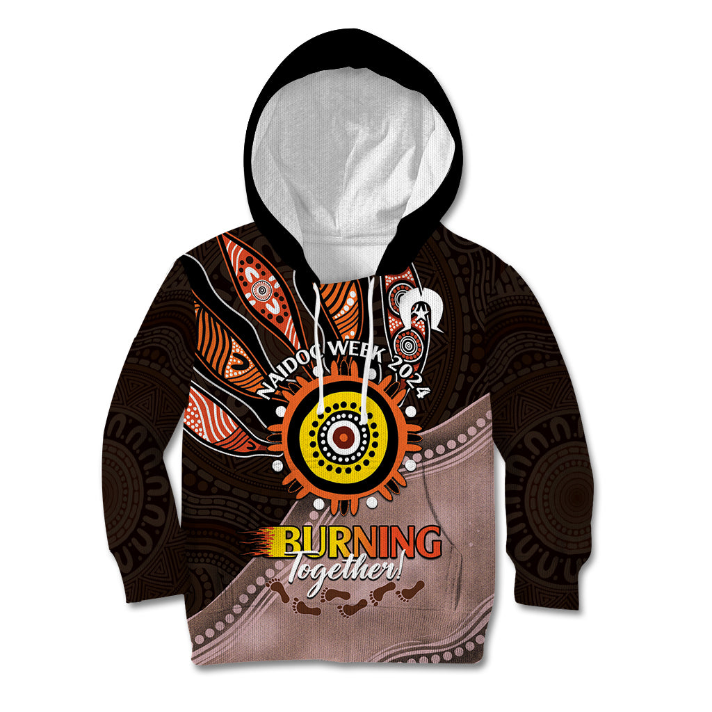 Fire Burning Together NAIDOC 2024 Kid Hoodie Indigenous Art