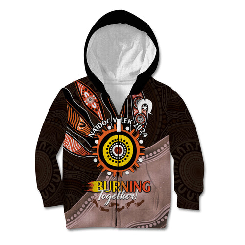 Fire Burning Together NAIDOC 2024 Kid Hoodie Indigenous Art