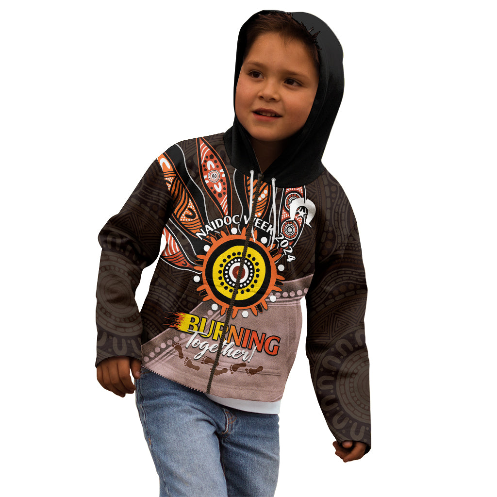 Fire Burning Together NAIDOC 2024 Kid Hoodie Indigenous Art