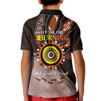 Fire Burning Together NAIDOC 2024 Kid Polo Shirt Indigenous Art
