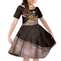 Fire Burning Together NAIDOC 2024 Kid Short Sleeve Dress Indigenous Art