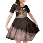 Fire Burning Together NAIDOC 2024 Kid Short Sleeve Dress Indigenous Art