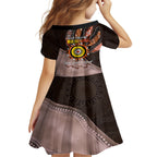 Fire Burning Together NAIDOC 2024 Kid Short Sleeve Dress Indigenous Art