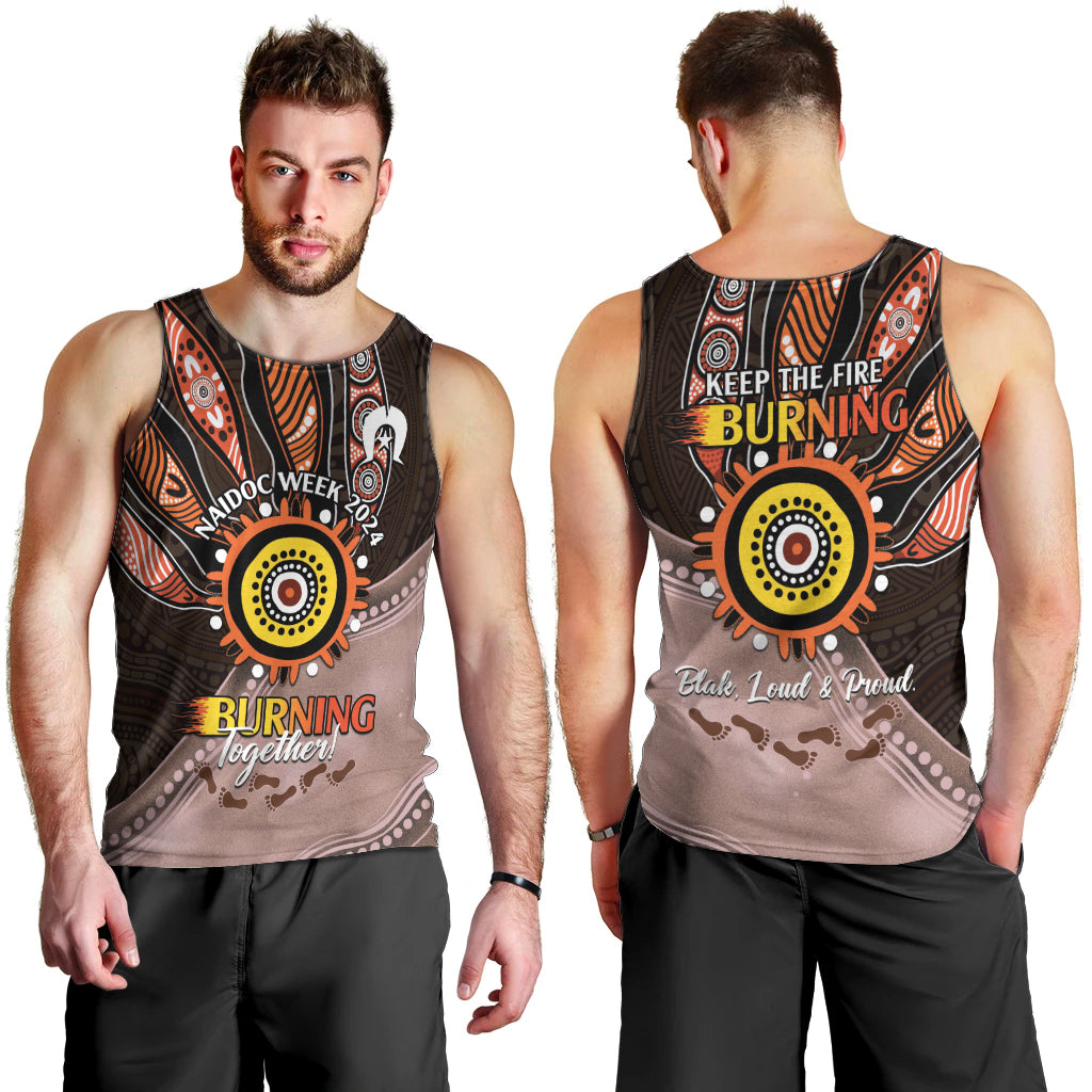 Fire Burning Together NAIDOC 2024 Men Tank Top Indigenous Art