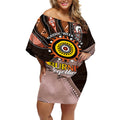 Fire Burning Together NAIDOC 2024 Off Shoulder Short Dress Indigenous Art