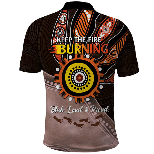 Fire Burning Together NAIDOC 2024 Polo Shirt Indigenous Art