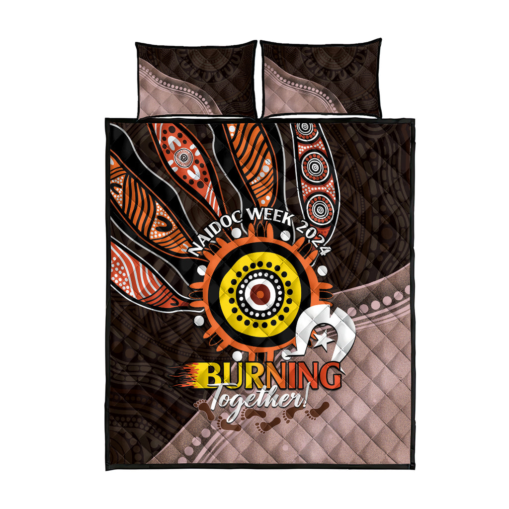 Fire Burning Together NAIDOC 2024 Quilt Bed Set Indigenous Art
