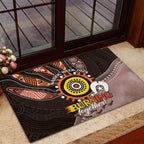 Fire Burning Together NAIDOC 2024 Rubber Doormat Indigenous Art