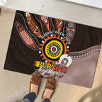 Fire Burning Together NAIDOC 2024 Rubber Doormat Indigenous Art