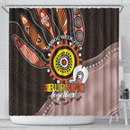 Fire Burning Together NAIDOC 2024 Shower Curtain Indigenous Art