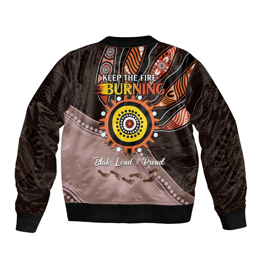 Fire Burning Together NAIDOC 2024 Sleeve Zip Bomber Jacket Indigenous Art