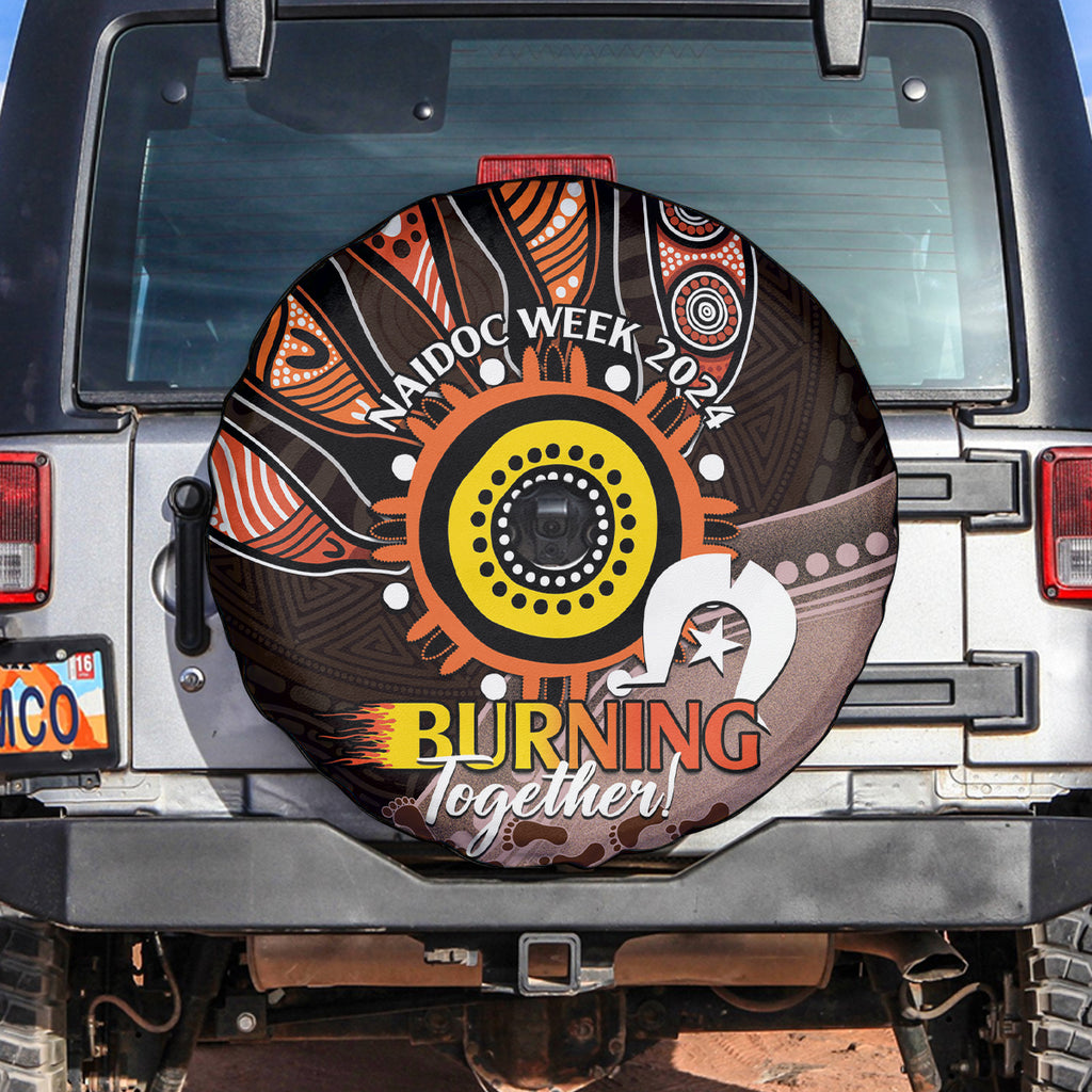 Fire Burning Together NAIDOC 2024 Spare Tire Cover Indigenous Art